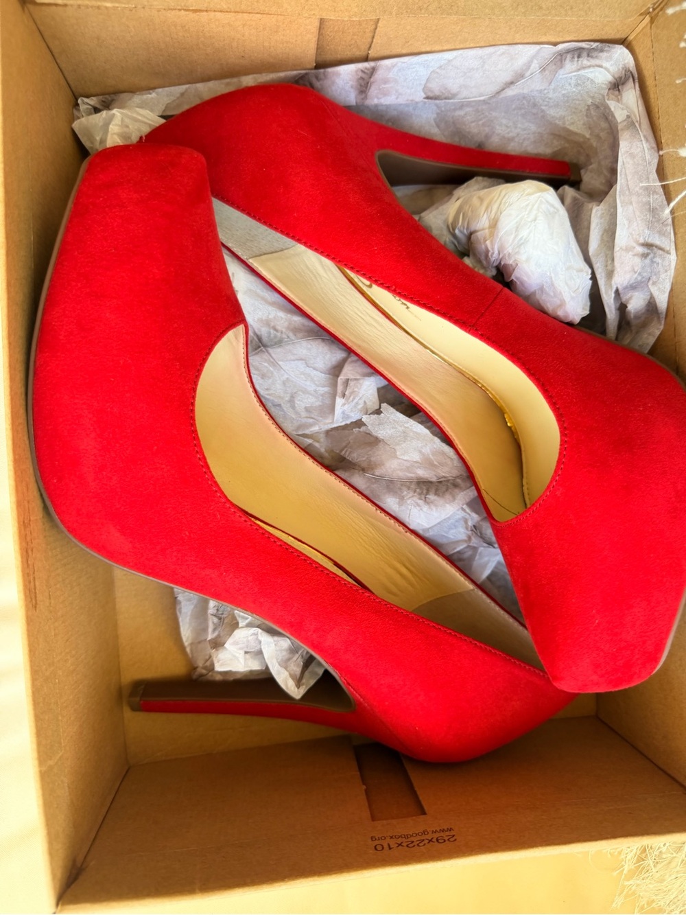 Jessica Simpson Red Suede Platform Stiletto Pumps